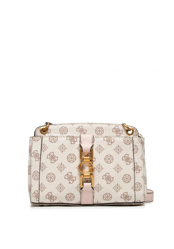 Canvas men's crossbody bag with a rustic, casual styleGuess Briana Crossbody Bag, White Multi