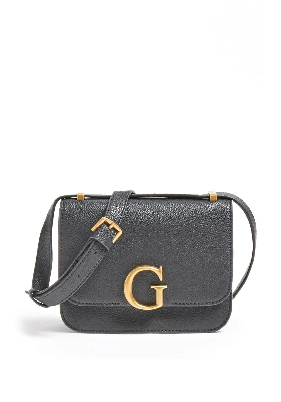 Convertible men's crossbody bag that can be worn as a shoulder bagGuess Corily Mini Crocodile Crossbody Bag, Black