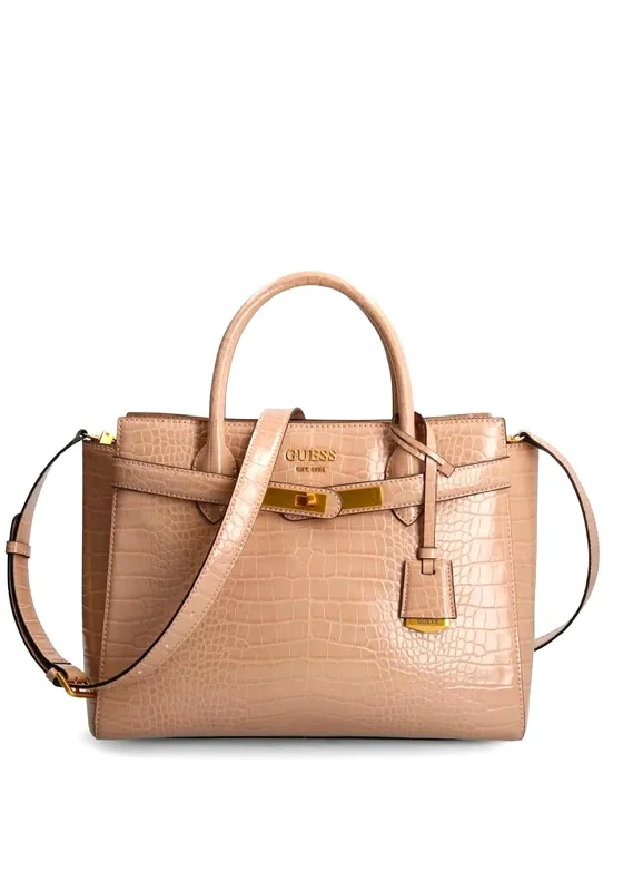 Hiking - specific men's crossbody bag with a hydration bladder pocketGuess Ensia Croc Print Satchel Bag, Nude
