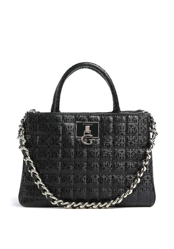 Vintage - inspired men's crossbody bag with a distressed finishGuess Kobo Satchel Bag, Black