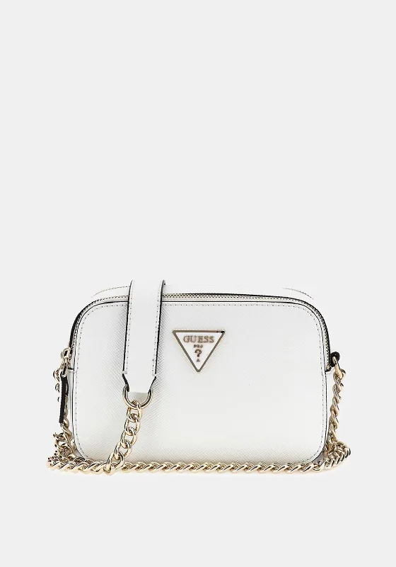 Military - style men's crossbody bag with MOLLE webbing for attachmentsGuess Noelle Crossbody Bag, White