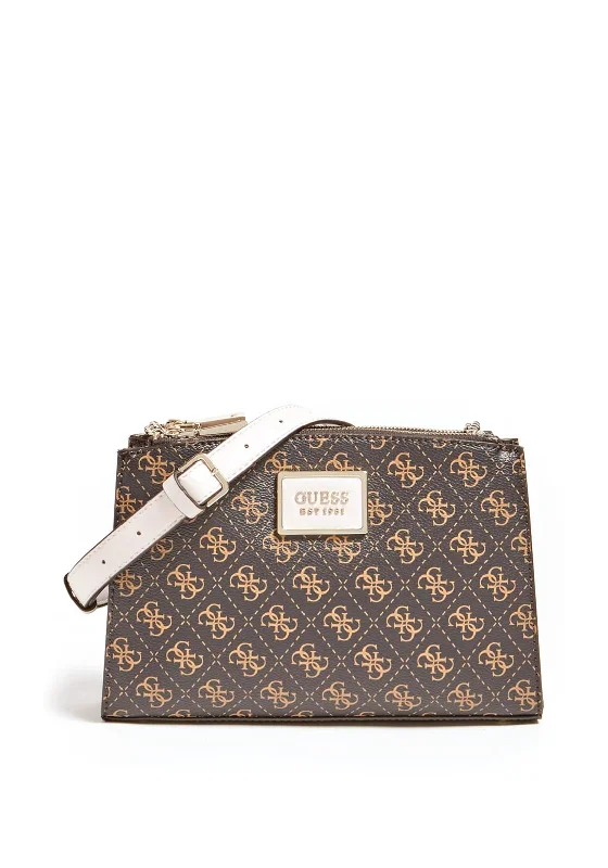 Minimalist men's crossbody bag with a single compartment for simplicityGuess Tyren Medium 4G Crossbody Bag, Blush & Brown