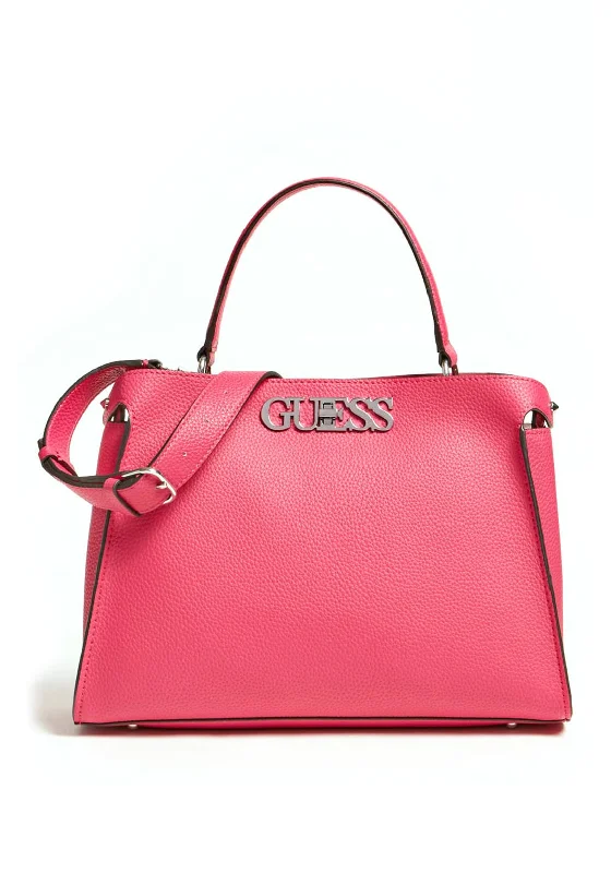Soft suede men's crossbody bag for a luxurious feelGuess Uptown Chic Medium Crossbody Bag, Pink