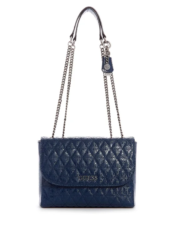 Men's crossbody bag with a padded laptop sleeve for commutingGuess Wessex Quilted Crossbody Bag, Midnight