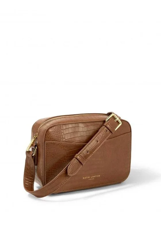 Convertible men's crossbody bag that can be worn as a shoulder bagKatie Loxton Cara Faux Croc Crossbody Bag, Cognac