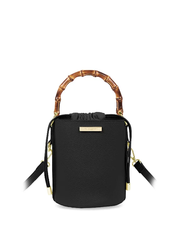Vintage - inspired men's crossbody bag with a distressed finishKatie Loxton Jourdan Bamboo Handle Bucket Bag, Black
