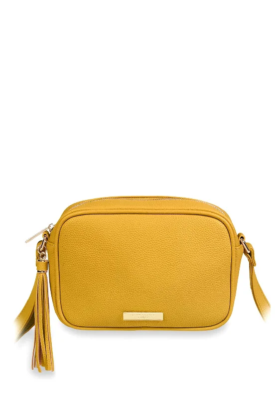 Men's crossbody bag with a padded laptop sleeve for commutingKatie Loxton Sophia Tassel Top Zip Crossbody Bag, Ochre