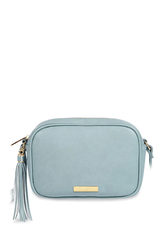 Convertible men's crossbody bag that can be worn as a shoulder bagKatie Loxton Sophia Tassel Top Zip Crossbody Bag, Pale Blue