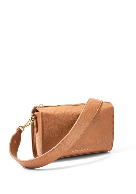 Men's crossbody bag with a built - in charging port for tech use on the goKatie Loxton Zana Medium Cross Body Bag, Tan