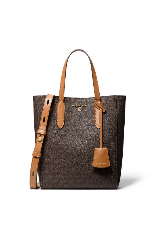 Military - style men's crossbody bag with MOLLE webbing for attachmentsMICHAEL Michael Kors Sinclair Crossbody Medium Bucket Bag, Brown