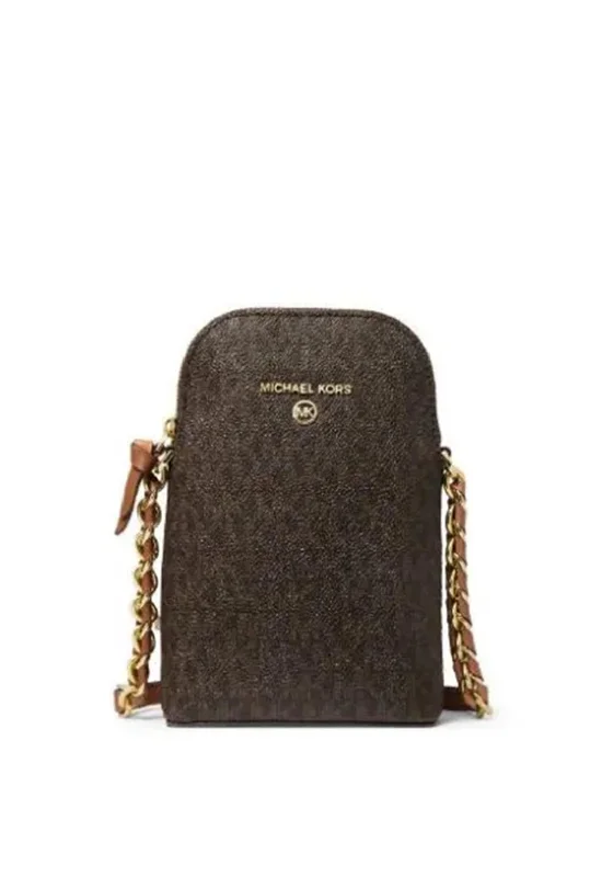 RFID - blocking men's crossbody bag for security - conscious travelersMICHAEL Micheal Kors Jet Set Charm Small Logo Crossbody Bag, Brown