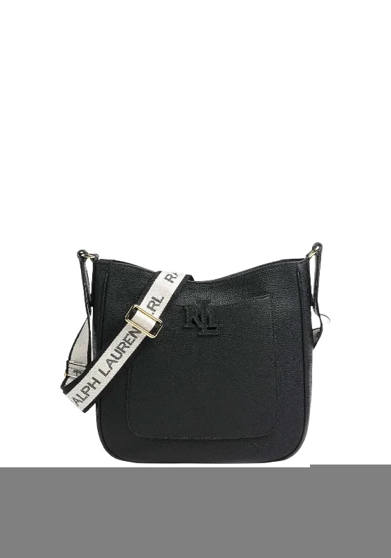 Compact men's crossbody bag for everyday carryRalph Lauren Cameryn Medium Brand Strap Saddle Bag, Black