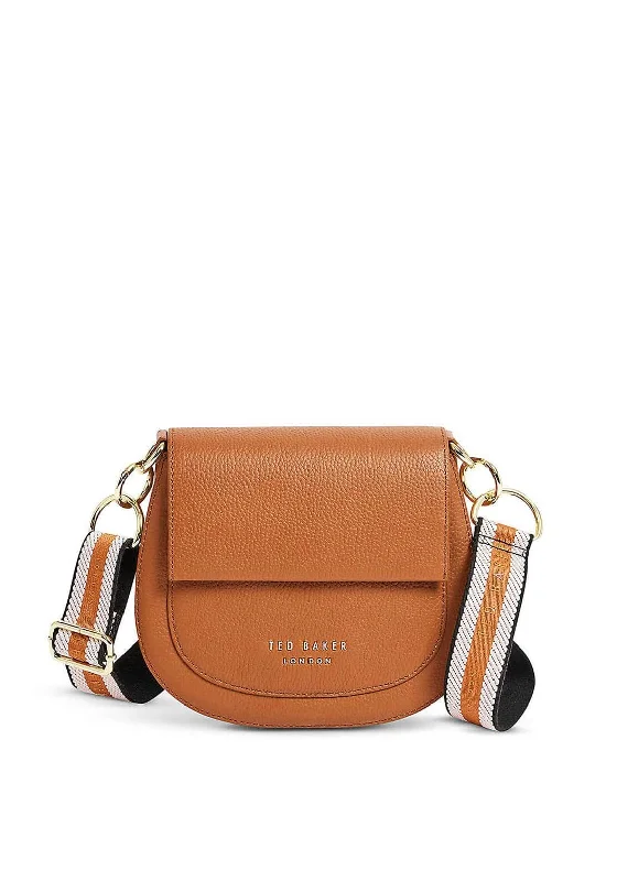 Canvas men's crossbody bag with a rustic, casual styleTed Baker Amali Leather Woven Strap Cross Body Bag, Tan