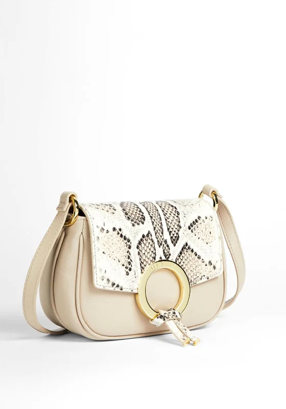 Men's crossbody bag with a water - resistant coating for rainy daysTed Baker Trineo Statement Ring Imitation Snake Mini Cross Body Bag, Natural