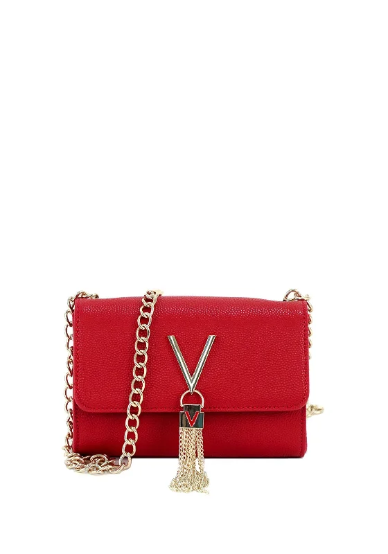 Men's crossbody bag with a built - in charging port for tech use on the goValentino By Mario Divina Box Flap Over Bag, Rosso