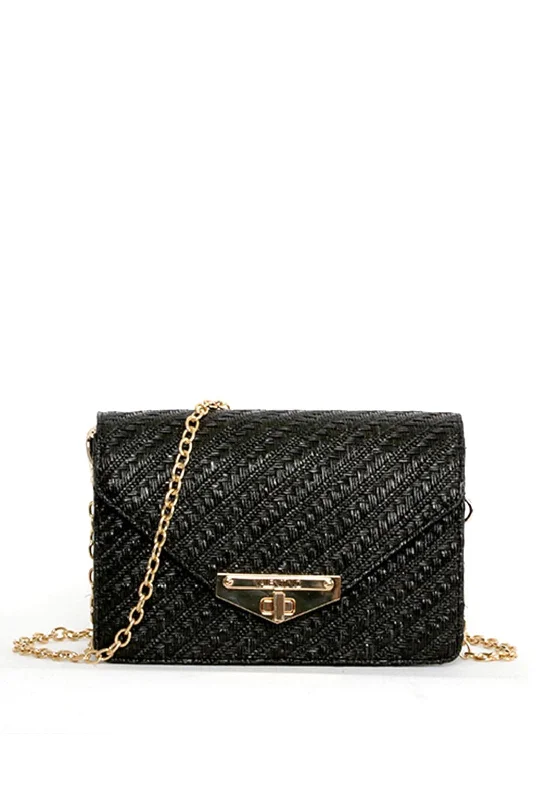 Hiking - specific men's crossbody bag with a hydration bladder pocketValentino Handbags Amanda Woven Herringbone Crossbody Bag, Nero