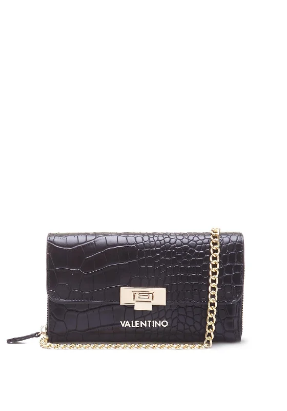 Designer men's crossbody bag with a unique pattern or logoValentino Handbags Anastasia Shoulder Strap Wallet, Nero