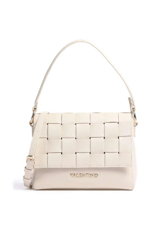 Men's crossbody bag with a padded laptop sleeve for commutingValentino Handbags Paloma Woven Flap Shoulder Bag, Ecru