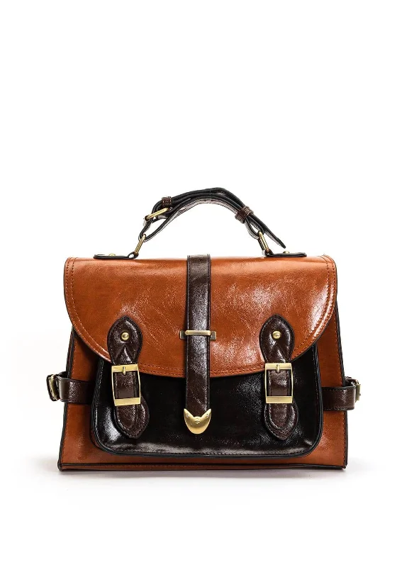 Military - style men's crossbody bag with MOLLE webbing for attachmentsZen Collection Fold Over Satchel Bag, Brown