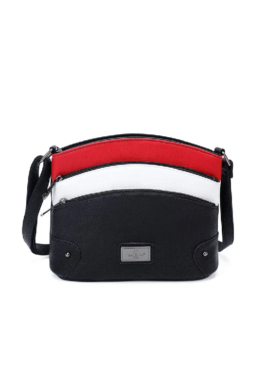 Canvas men's crossbody bag with a rustic, casual styleZen Collection Multi-Pocket Cross Body, Black
