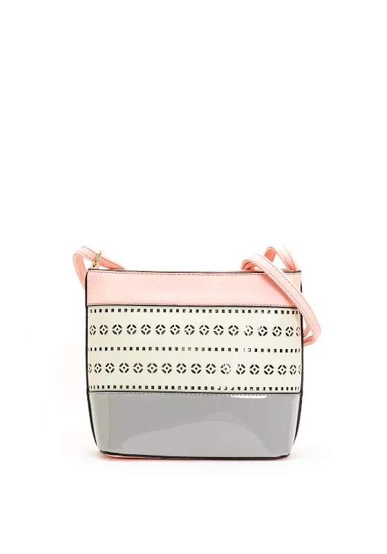 Urban men's crossbody bag with a modern, sleek designZen Collection Perforated Print Crossbody Bag, Pink