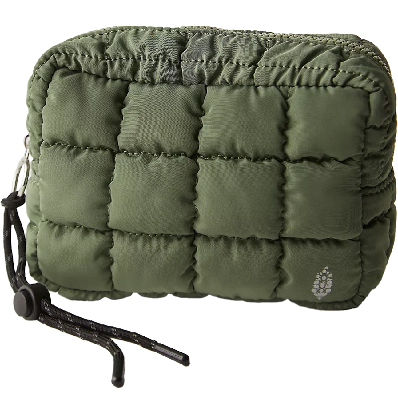Vintage leather travel bag with brass accents for a classic and sophisticated lookQuilted Mini Case