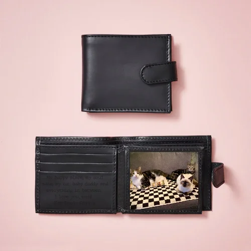 Convertible travel bag that can be used as a backpack or toteLeather Tri Fold Wallet with Photo Card