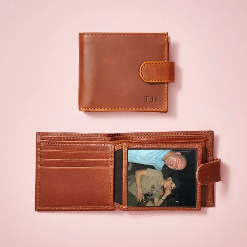 Compact carry - on travel bag with spinner wheels for easy maneuvering in airportsPersonalised Leather Tri Fold Wallet with RFID