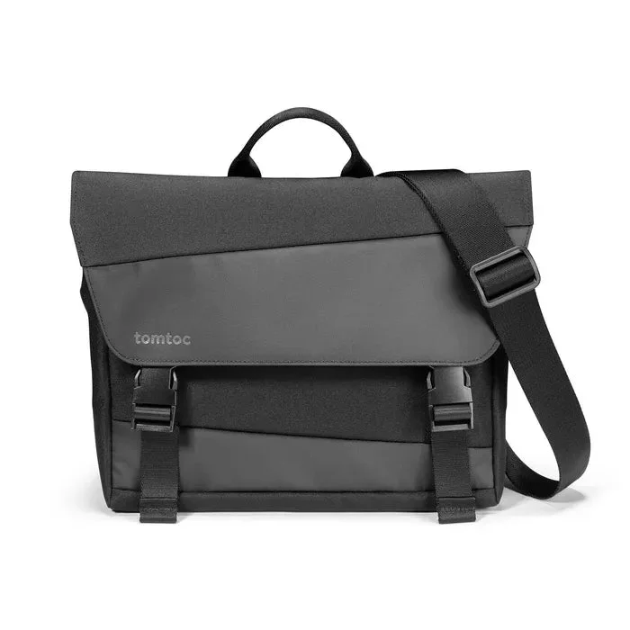 Travel bag with a built - in power bank charger for on - the - go device chargingTomtoc Slash T27 Shoulder Bag 11 Inch - Black